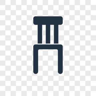 Saydam arka plan üzerinde sandalye logo kavramı izole sandalye vektör simgesi