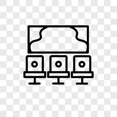 Saydam arka plan üzerinde stüdyo logo kavramı izole studio vektör simgesi