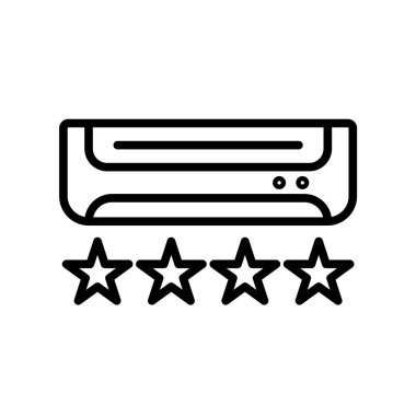 Klima simge vektör lineer tarzda şeffaf işareti, çizgi ve anahat öğelerini beyaz zemin üzerine, Klima izole