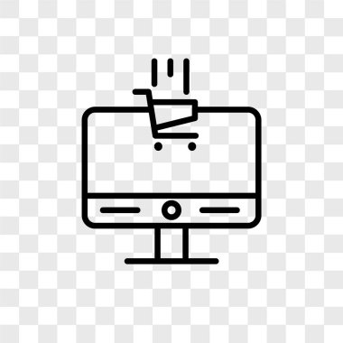 E-ticaret vektör simge şeffaf arka plan üzerinde e-ticaret logo kavramı izole