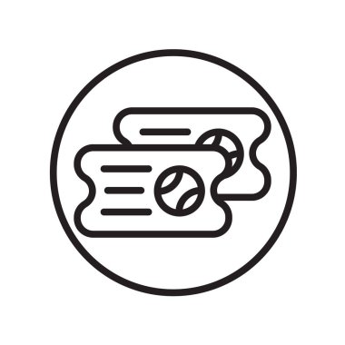 Bilet simge vektör izole beyaz arka plan, Bilet şeffaf işareti, doğrusal spor sembolleri