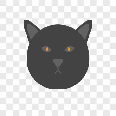 Saydam arka plan üzerinde kedi logo kavramı izole kedi vektör simgesi