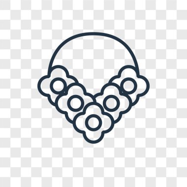 Saydam arka plan üzerinde çiçek kolye logo kavramı izole çiçek kolye vektör simgesi