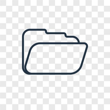 Saydam arka plan üzerinde klasör logo kavramı izole klasör vektör simgesi