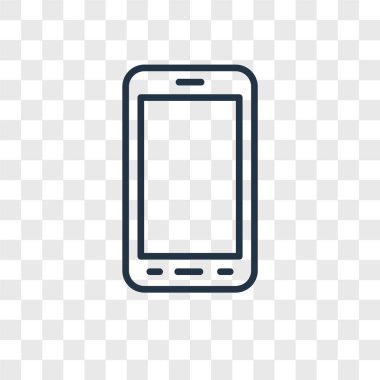 Saydam arka plan üzerinde Smartphone logo kavramı izole Smartphone vektör simgesi