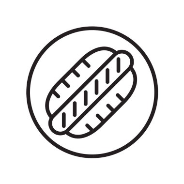 Sosisli sandviç simge vektör izole beyaz arka plan, sosisli sandviç şeffaf işareti, doğrusal spor sembolleri