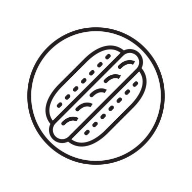 Sosisli sandviç simge vektör izole beyaz arka plan, sosisli sandviç şeffaf işareti, doğrusal spor sembolleri