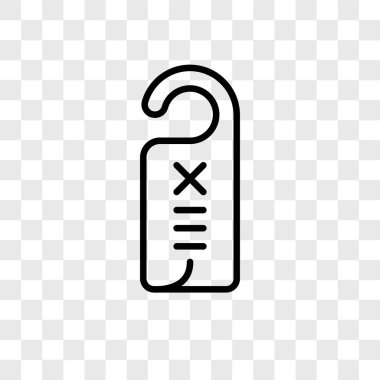 Saydam arka plan üzerinde kapı askı logo kavramı izole kapı askı vektör simgesi