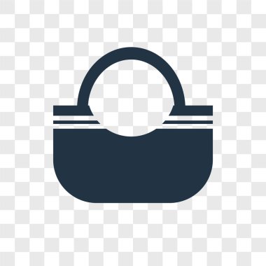 Saydam arka plan üzerinde el çantası logo kavramı izole el çantası vektör simgesi