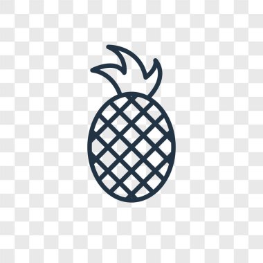 Saydam arka plan üzerinde ananas logo kavramı izole ananas vektör simgesi