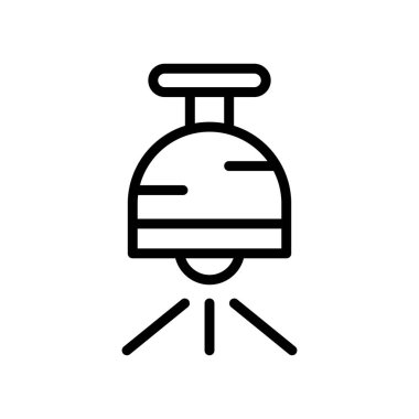 Beyaz arka plan, ışık şeffaf işareti, çizgi ve anahat öğelerini lineer tarzda izole ışık simge vektör