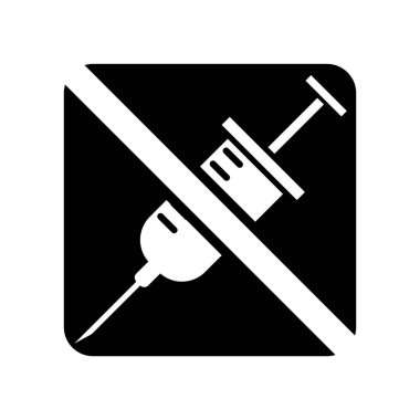 Beyaz arka plan üzerinde uyuşturucu şeffaf yok izole hiçbir uyuşturucu simge vektör