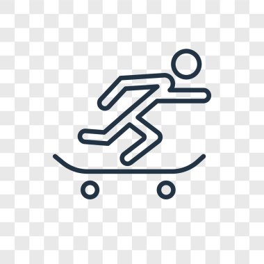 Saydam arka plan üzerinde Skateboarding logo kavramı izole Skateboarding vektör simgesi