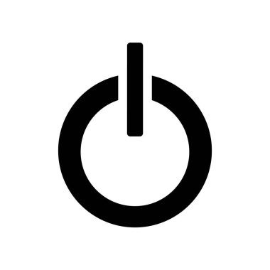 Güç düğmesi simge vektör izole beyaz arka plan, güç düğmesini saydam işareti, siyah sembolleri