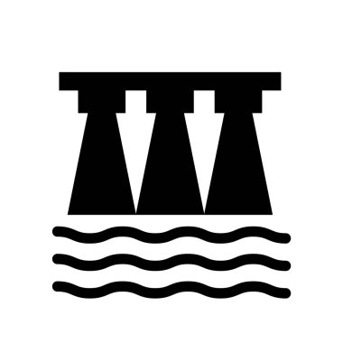 Baraj simge vektör izole beyaz arka plan, Dam şeffaf işareti, siyah sembolleri