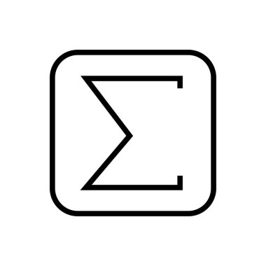 Beyaz arka plan, şeffaf işareti toplamı, satır ve anahat öğelerini lineer tarzda izole simge vektör toplamı