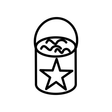 Beyaz arka plan üzerinde izole kova simge vektör boya, kova şeffaf işareti, çizgi ve anahat öğelerini lineer tarzda boya.