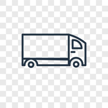 Saydam arka plan üzerinde teslimat kamyonu logo kavramı izole teslimat kamyonu vektör simgesi