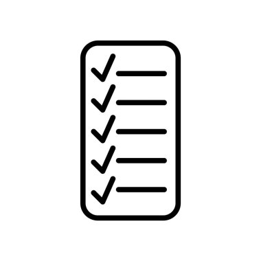 Listesi simgesini izole üzerinde beyaz arka plan vektör, şeffaf işareti, çizgi veya doğrusal işareti, anahat stili tasarımında öğe listesi