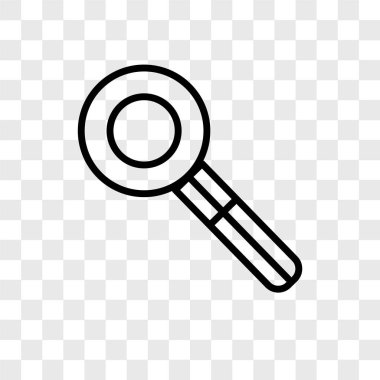 Saydam arka plan üzerinde büyüteç logo kavramı izole Büyüteç vektör simgesi