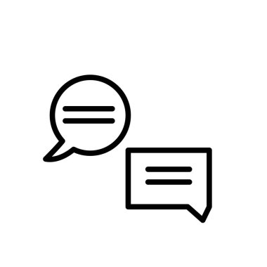 Sohbet simgesi vektör izole üzerinde beyaz arka plan, sohbet şeffaf işareti, çizgi veya doğrusal işareti, öğenin tasarım anahat tarzı