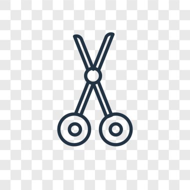 Saydam arka plan üzerinde makas logo kavramı izole makas vektör simgesi