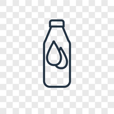 Saydam arka plan üzerinde şişe logo kavramı izole şişe vektör simgesi