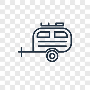 Saydam arka plan üzerinde Camper logo kavramı izole kamp vektör simgesi