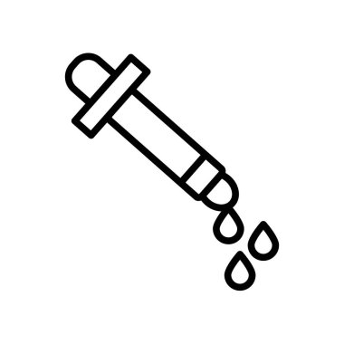 Damlalık simgesini vektör lineer tarzda şeffaf işareti, çizgi ve anahat öğelerini beyaz zemin üzerine, Damlalık izole