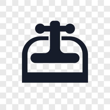 Saydam arka plan üzerinde makine basın logo kavramı izole makine basın vektör simgesi