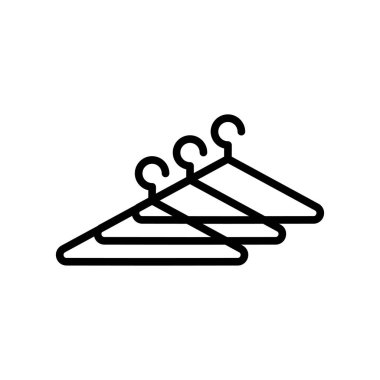 Askı simge vektör beyaz arka plan üzerinde askı şeffaf işareti, çizgi ve anahat öğelerini lineer tarzda izole