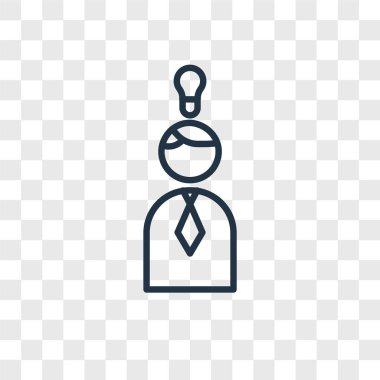 Saydam arka plan üzerinde fikir logo kavramı izole fikir vektör simgesi