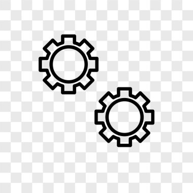 Saydam arka plan üzerinde ayarları logo kavramı izole ayarları vektör simgesi