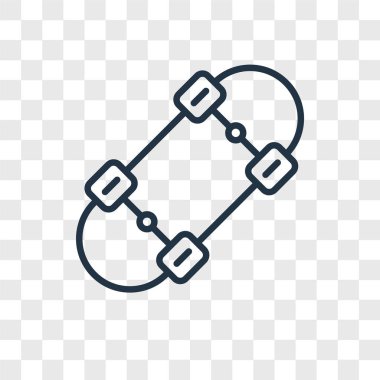 Saydam arka plan üzerinde kaykay logo kavramı izole kaykay vektör simgesi