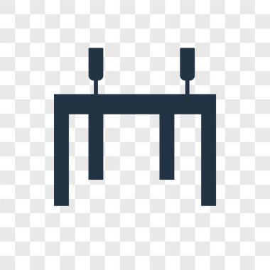 Saydam arka plan üzerinde tablo logo kavramı izole tablo vektör simgesi