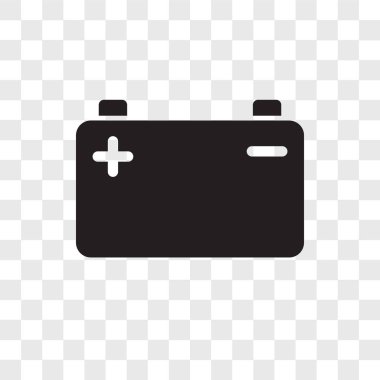 Saydam arka plan üzerinde pil logo kavramı izole pil vektör simgesi