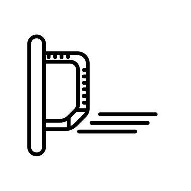 Beyaz arka plan, düz hava şeffaf işareti, çizgi ve anahat öğelerini lineer tarzda izole düz hava simge vektör