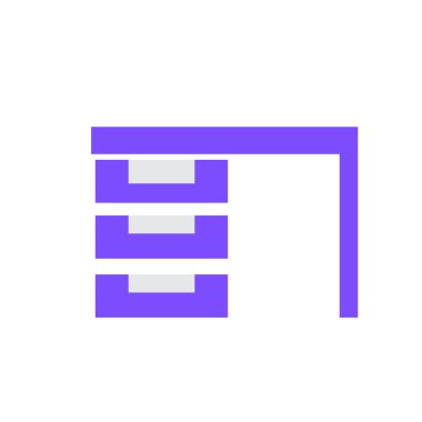 Beyaz arka plan, Resepsiyon şeffaf işareti, renkli ekipman sembolleri izole Resepsiyon simge vektör