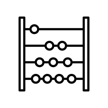 Beyaz arka plan, sayım şeffaf işareti, çizgi ve anahat öğelerini lineer tarzda izole simge vektör sayma