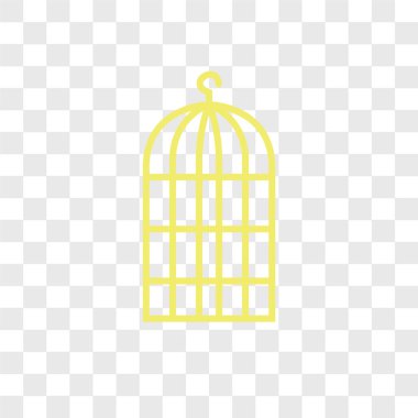 Saydam arka plan üzerinde kuş kafesi logo kavramı izole kuş kafesi vektör simgesi