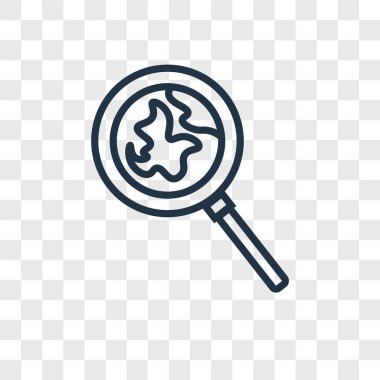 Saydam arka plan üzerinde arama logo kavramı izole arama vektör simgesi