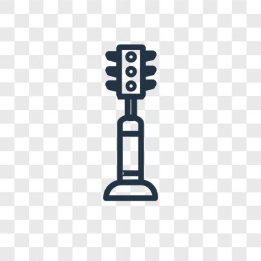 Saydam arka plan üzerinde trafik ışığı logo kavramı izole trafik ışığı vektör simgesi