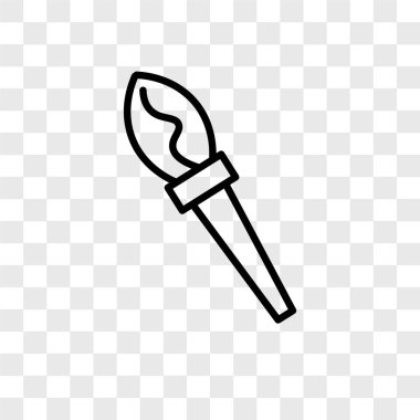 Saydam arka plan üzerinde boya fırça logo kavramı izole boya fırça vektör simgesi