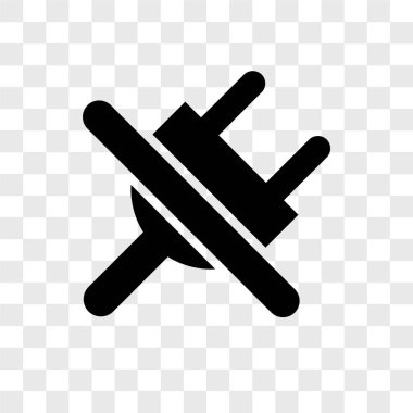 Saydam arka plan üzerinde hiçbir fiş logo kavramı izole tak vektör simge yok