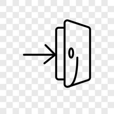 Saydam arka plan üzerinde giriş logo kavramı izole giriş vektör simgesi