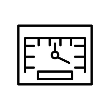 Hız göstergesi simge vektör beyaz arka plan üzerinde hız göstergesi şeffaf işareti, çizgi ve anahat öğelerini lineer tarzda izole