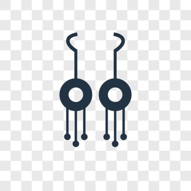 Saydam arka plan üzerinde küpe logo kavramı izole küpe vektör simgesi