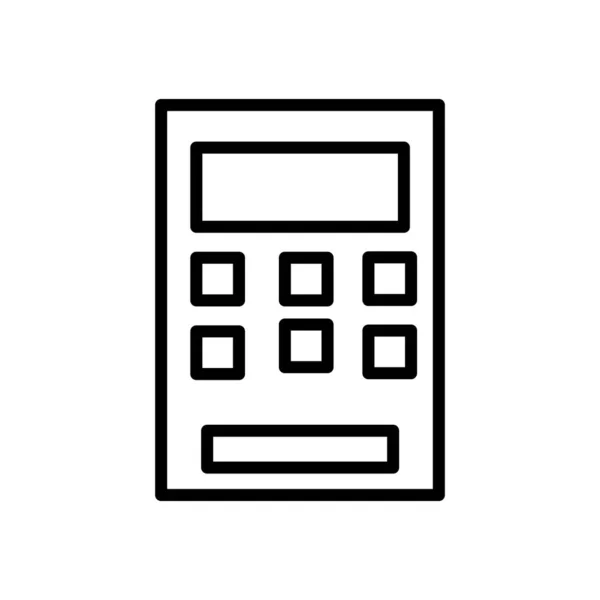 Calculator Icon Vector Isolated White Background Calculator Transparent Sign Line — Stock Vector