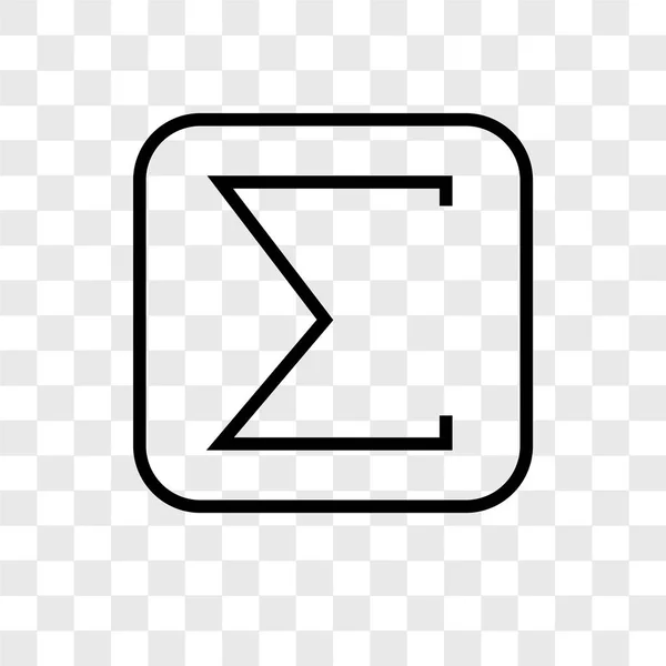 Сумма Векторной Иконки Изолирована Прозрачном Фоне Сумма Концепции Логотипа — стоковый вектор