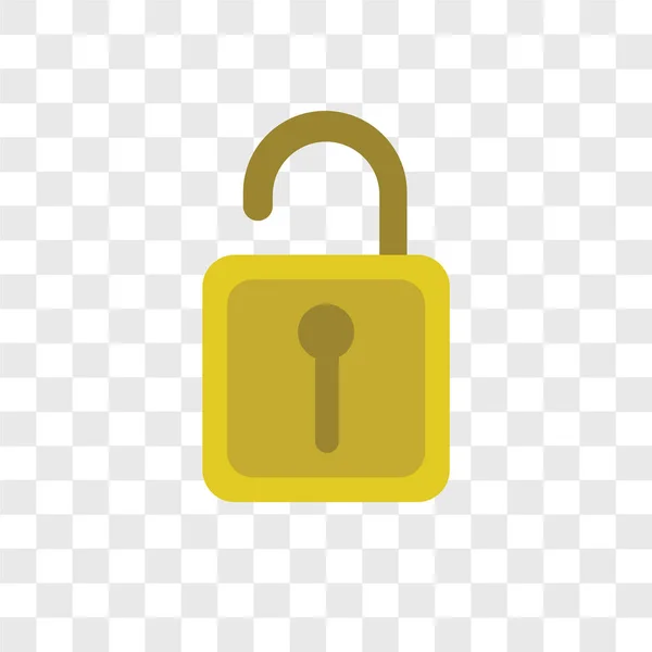 Unlock Vector Icon Isolated Transparent Background Unlock Logo Concept — Stock Vector